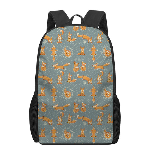 Christmas Fox Pattern Print 17 Inch Backpack
