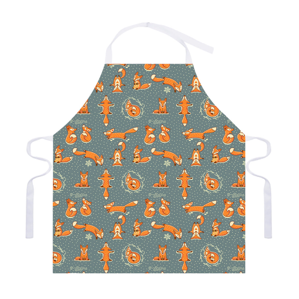Christmas Fox Pattern Print Adjustable Apron