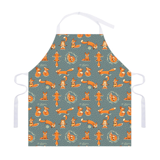 Christmas Fox Pattern Print Adjustable Apron
