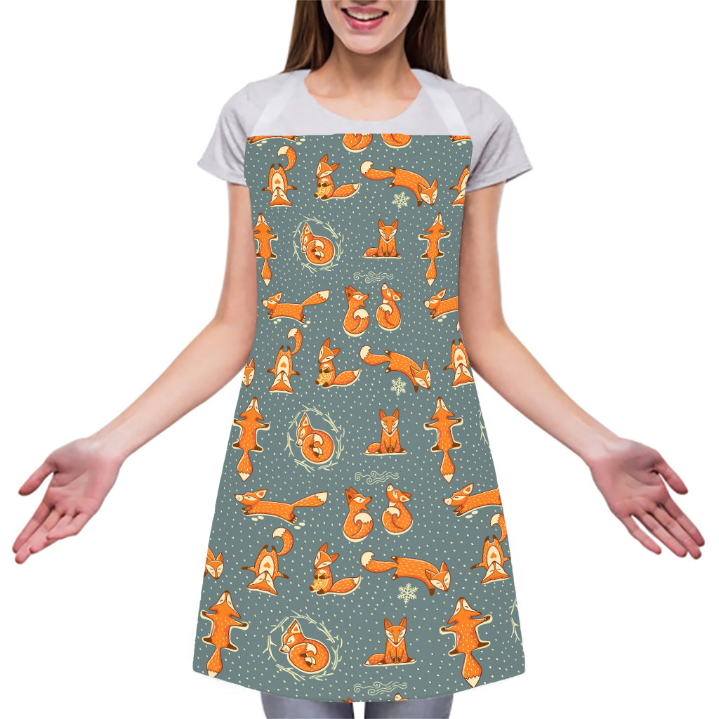 Christmas Fox Pattern Print Adjustable Apron