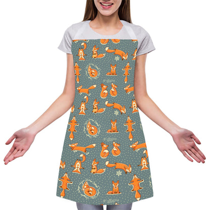 Christmas Fox Pattern Print Adjustable Apron