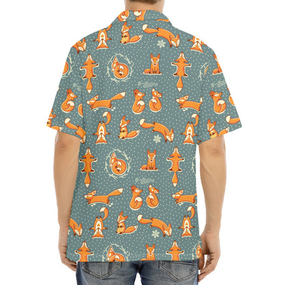 Christmas Fox Pattern Print Aloha Shirt