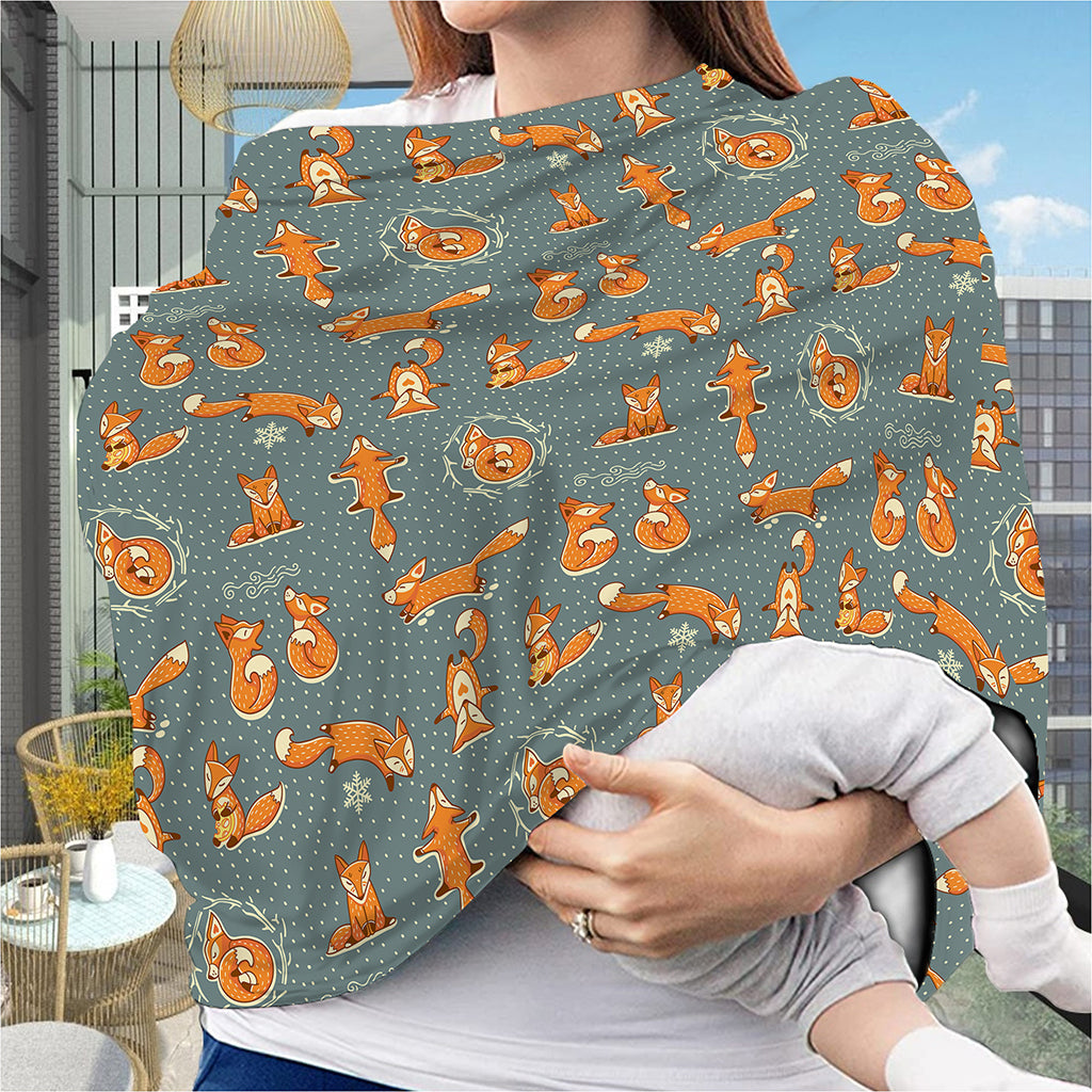 Christmas Fox Pattern Print Baby Seat Cover