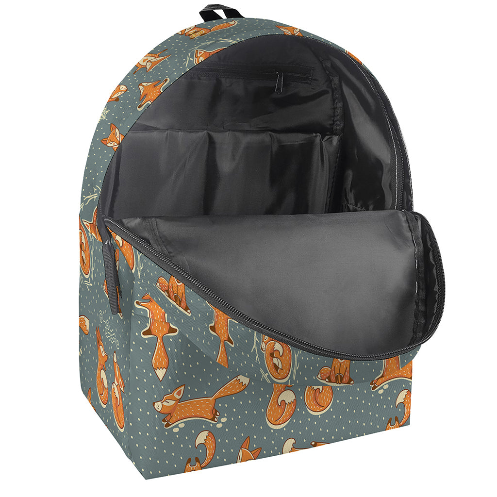 Christmas Fox Pattern Print Backpack