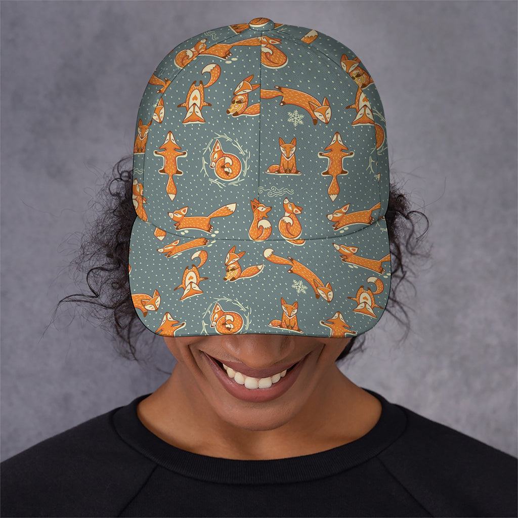 Christmas Fox Pattern Print Baseball Cap