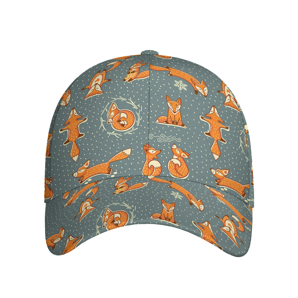 Christmas Fox Pattern Print Baseball Cap