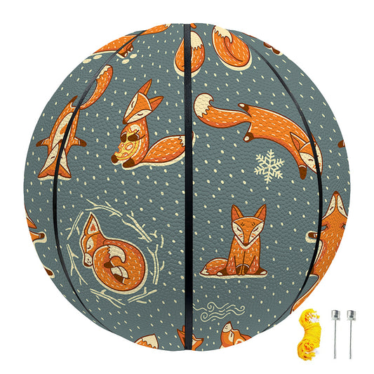 Christmas Fox Pattern Print Basketball