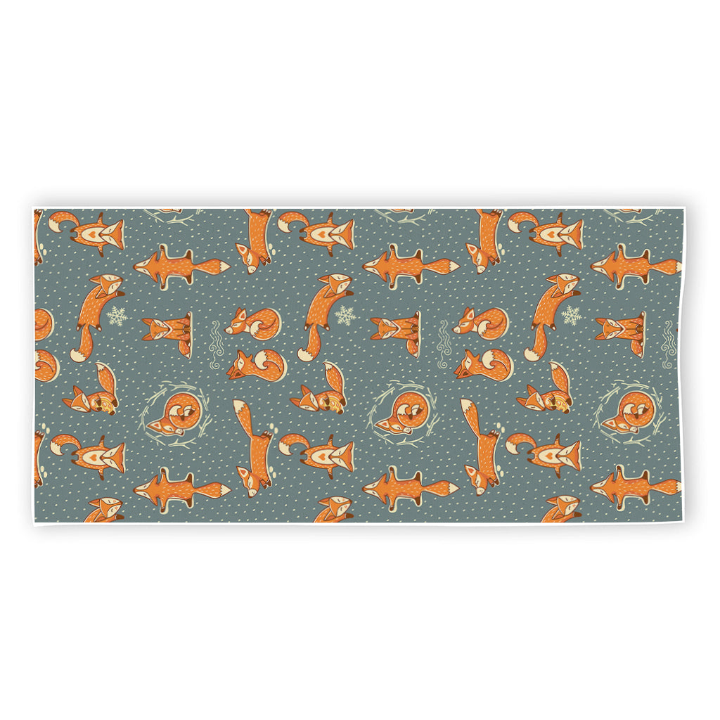 Christmas Fox Pattern Print Beach Towel