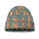 Christmas Fox Pattern Print Beanie