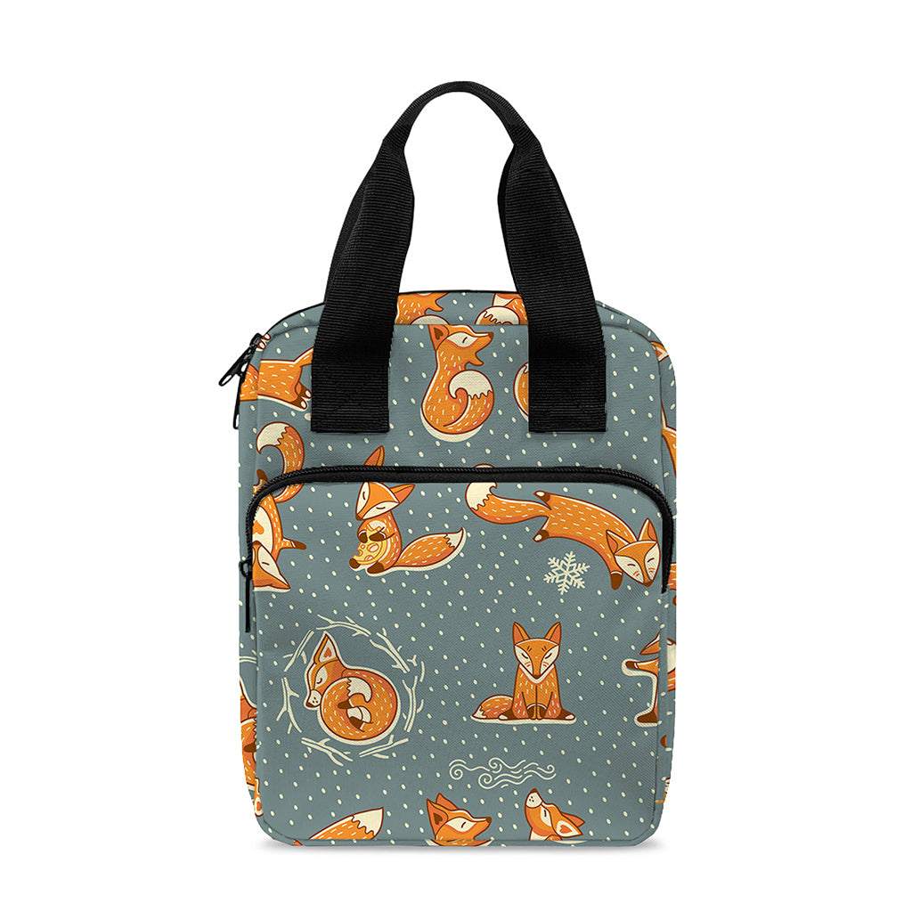 Christmas Fox Pattern Print Bible Tote Bag