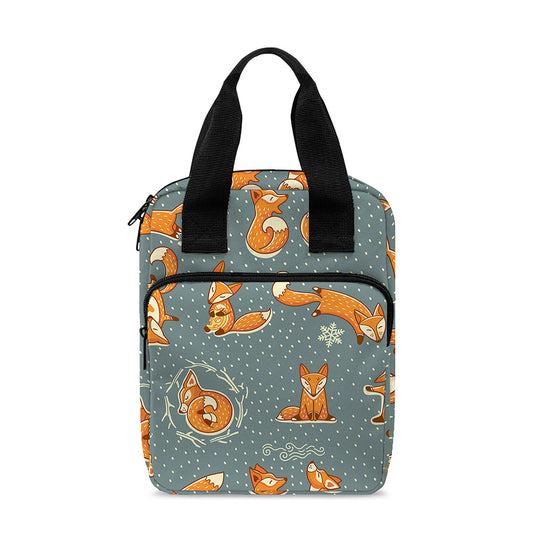 Christmas Fox Pattern Print Bible Tote Bag
