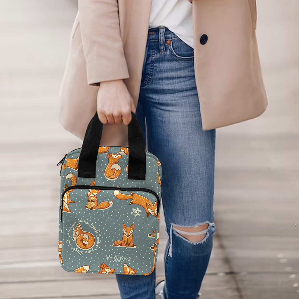 Christmas Fox Pattern Print Bible Tote Bag
