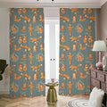 Christmas Fox Pattern Print Dimout Pencil Pleat Curtains