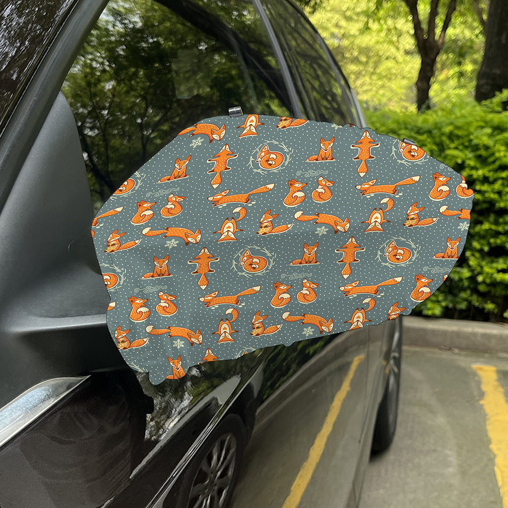 Christmas Fox Pattern Print Car Side Mirror Covers