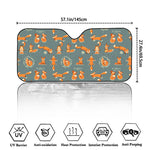 Christmas Fox Pattern Print Car Windshield Sun Shade