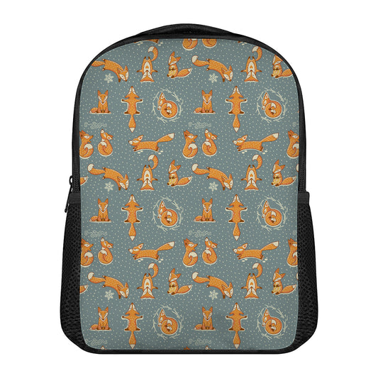 Christmas Fox Pattern Print Casual Backpack