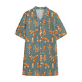 Christmas Fox Pattern Print Cotton Hawaiian Shirt