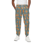 Christmas Fox Pattern Print Cotton Pants