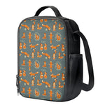 Christmas Fox Pattern Print Crossbody Lunch Bag