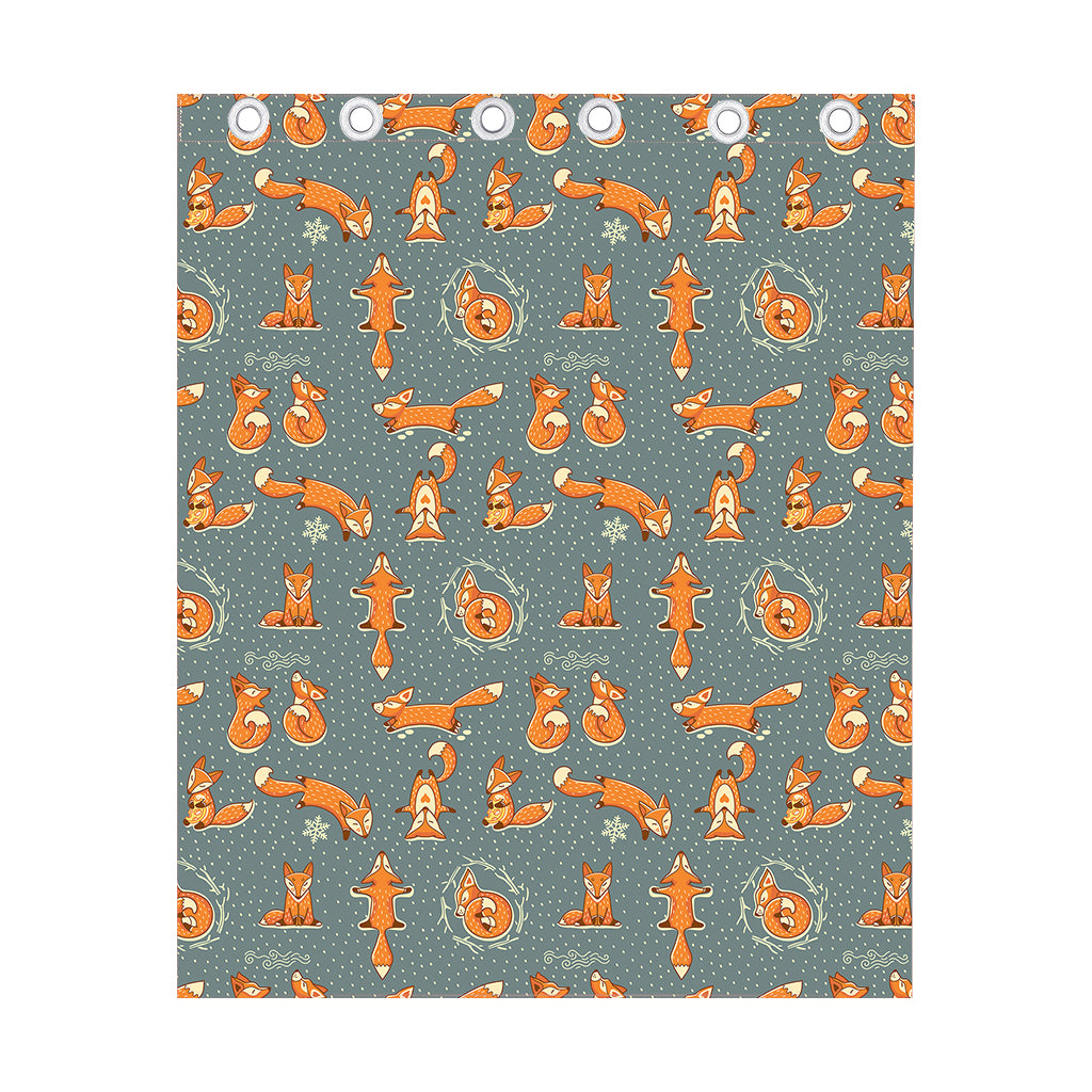 Christmas Fox Pattern Print Curtain