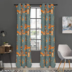 Christmas Fox Pattern Print Curtain