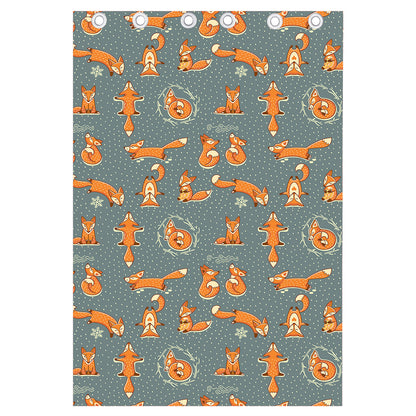 Christmas Fox Pattern Print Curtain