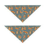 Christmas Fox Pattern Print Dog Bandana