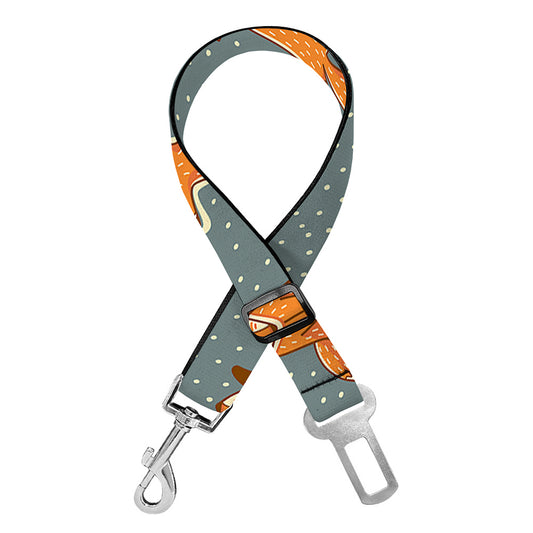 Christmas Fox Pattern Print Dog Seat Belt