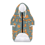 Christmas Fox Pattern Print Dog Zip Up Hoodie