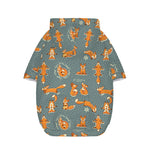 Christmas Fox Pattern Print Dog Zip Up Hoodie