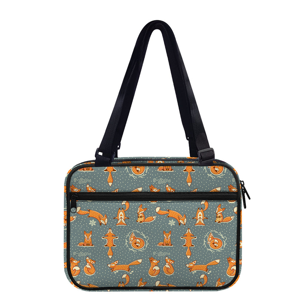 Christmas Fox Pattern Print Double Strap Bible Bag