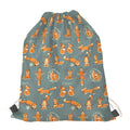 Christmas Fox Pattern Print Drawstring Bag