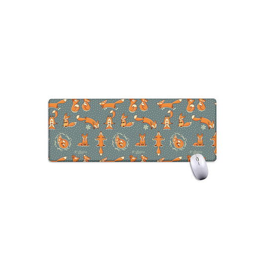 Christmas Fox Pattern Print Extended Mouse Pad