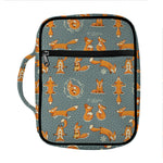 Christmas Fox Pattern Print Front Pocket Bible Bag