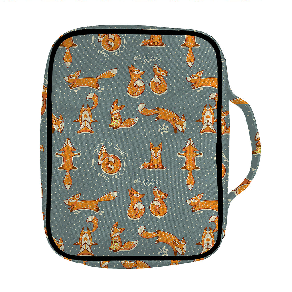 Christmas Fox Pattern Print Front Pocket Bible Bag