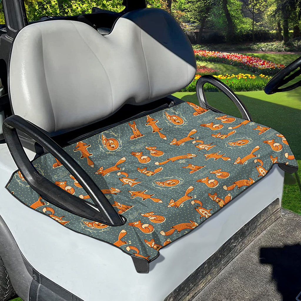 Christmas Fox Pattern Print Golf Cart Seat Cover