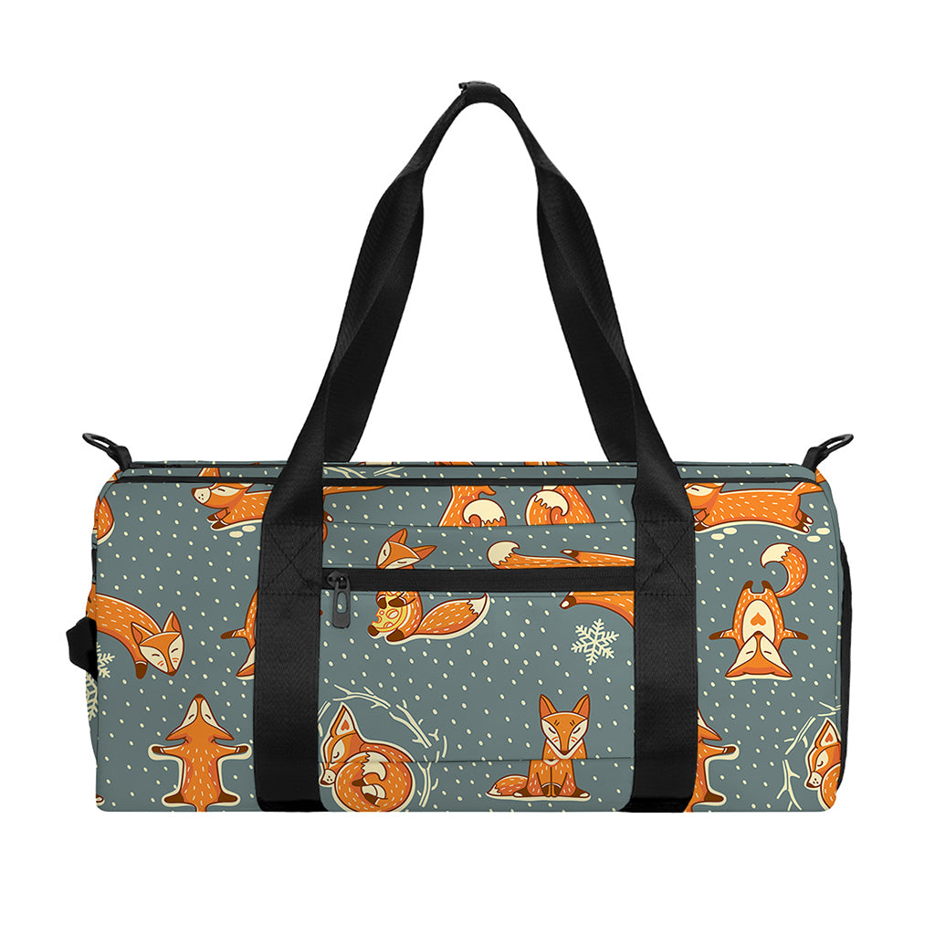 Christmas Fox Pattern Print Gym Bag