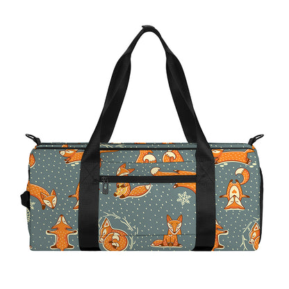 Christmas Fox Pattern Print Gym Bag