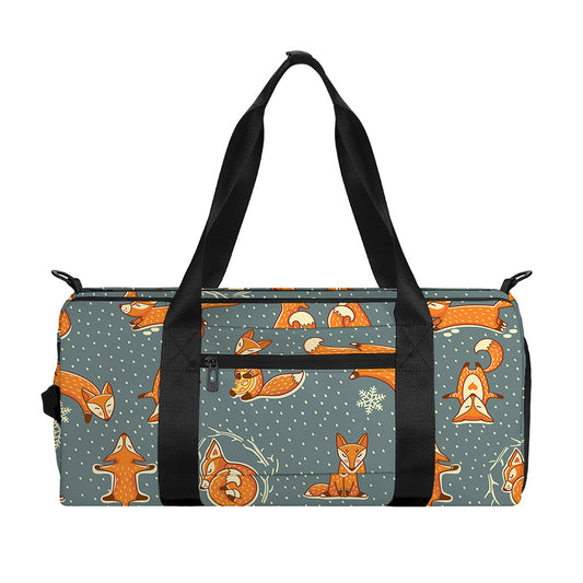 Christmas Fox Pattern Print Gym Bag