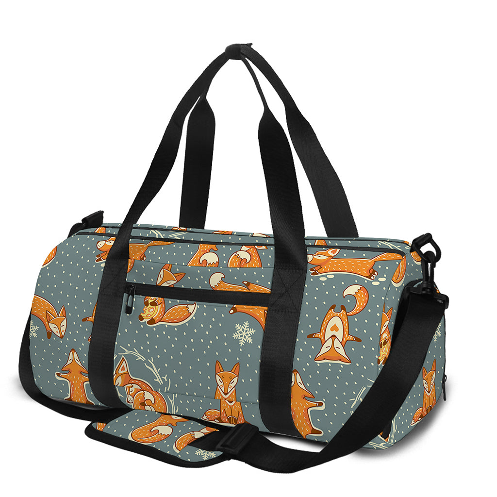 Christmas Fox Pattern Print Gym Bag