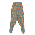 Christmas Fox Pattern Print Hammer Pants