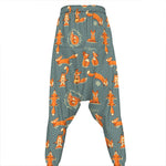 Christmas Fox Pattern Print Hammer Pants