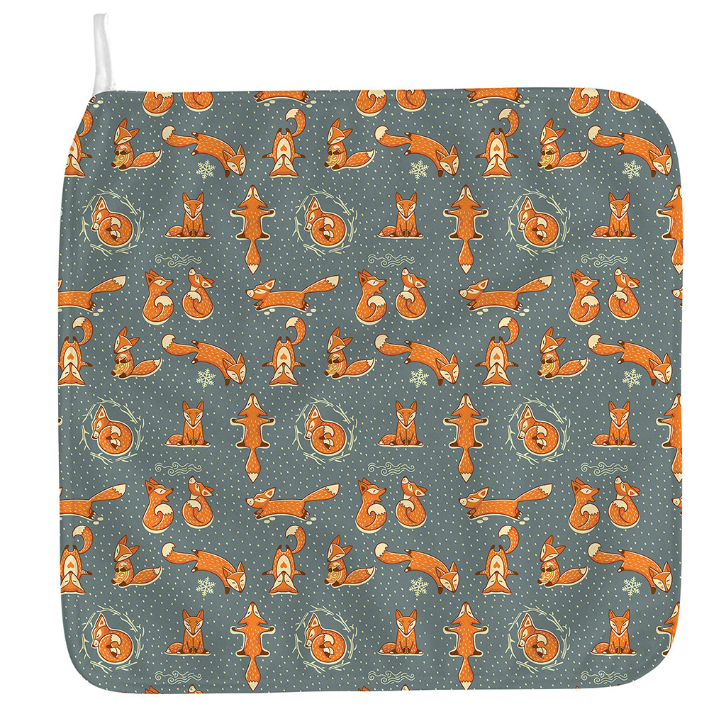 Christmas Fox Pattern Print Hand Towel