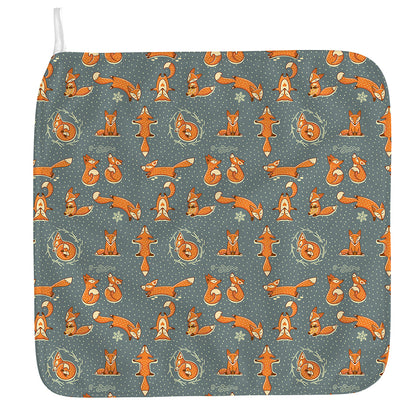 Christmas Fox Pattern Print Hand Towel