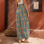 Christmas Fox Pattern Print Harem Pants