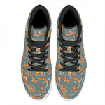 Christmas Fox Pattern Print High Top Leather Sneakers