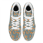 Christmas Fox Pattern Print High Top Leather Sneakers