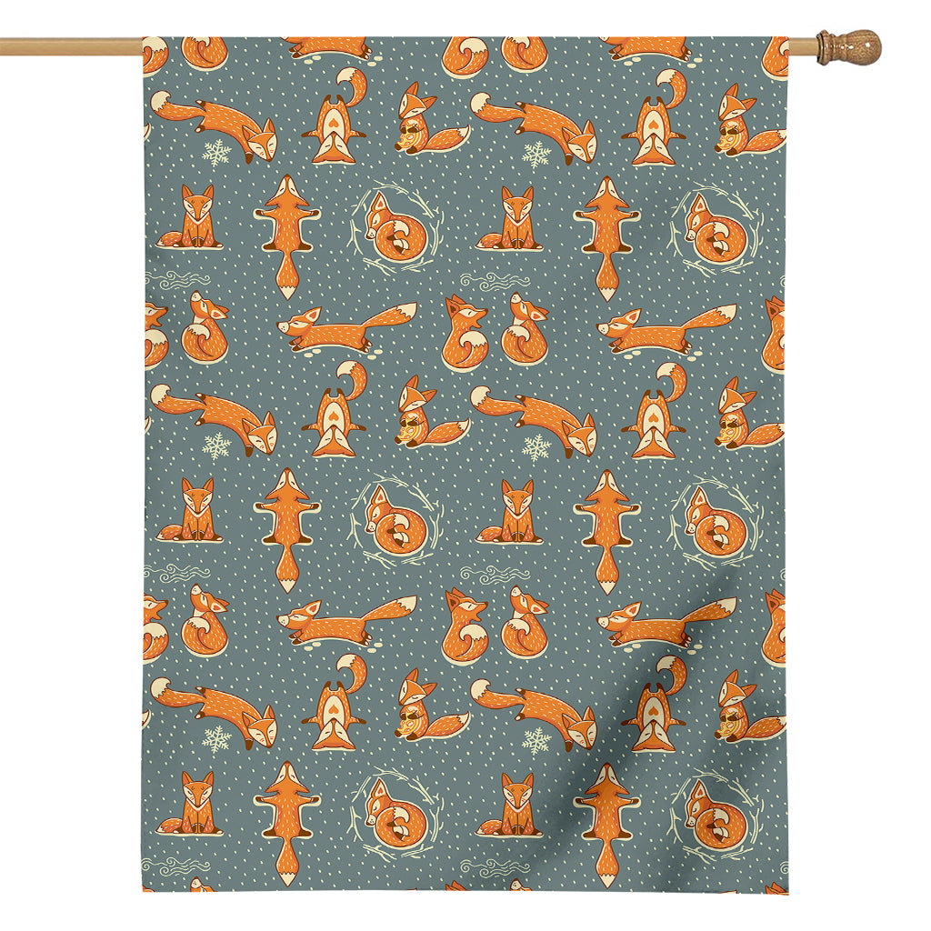Christmas Fox Pattern Print House Flag