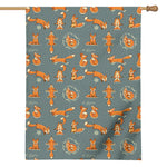 Christmas Fox Pattern Print House Flag
