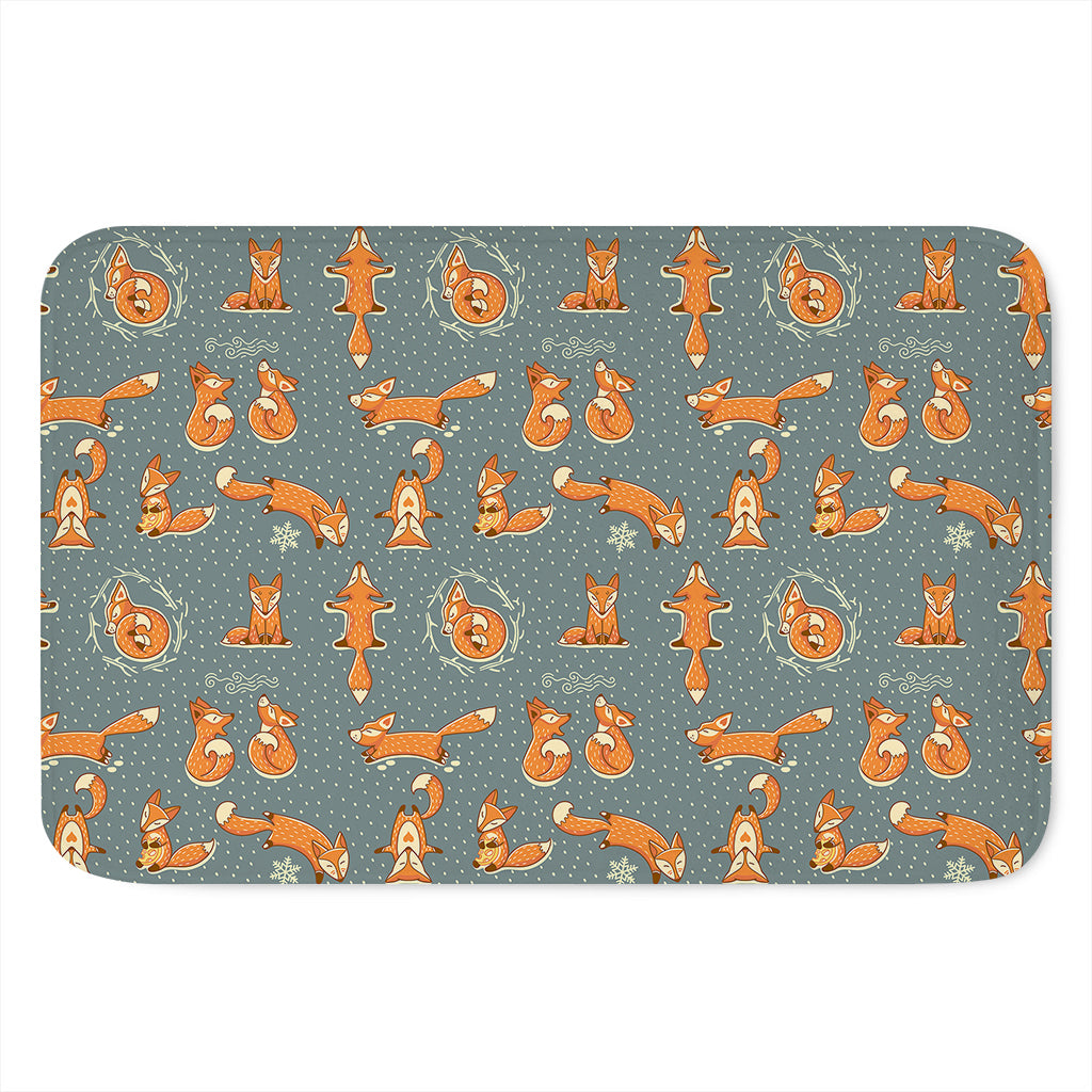 Christmas Fox Pattern Print Indoor Door Mat